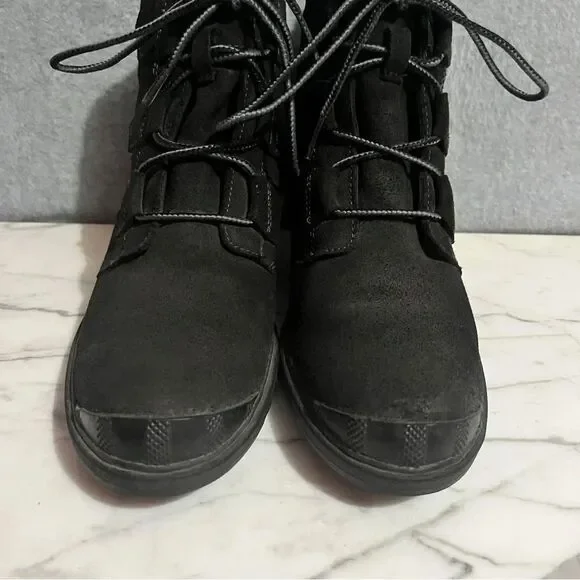 Sorel Tornado Wedge Booties Lace Up Warm Duck Boot Black‎ Women’s 8.5 - Picture 7 of 11